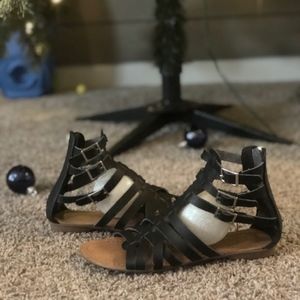 Black Gladiator Sandals